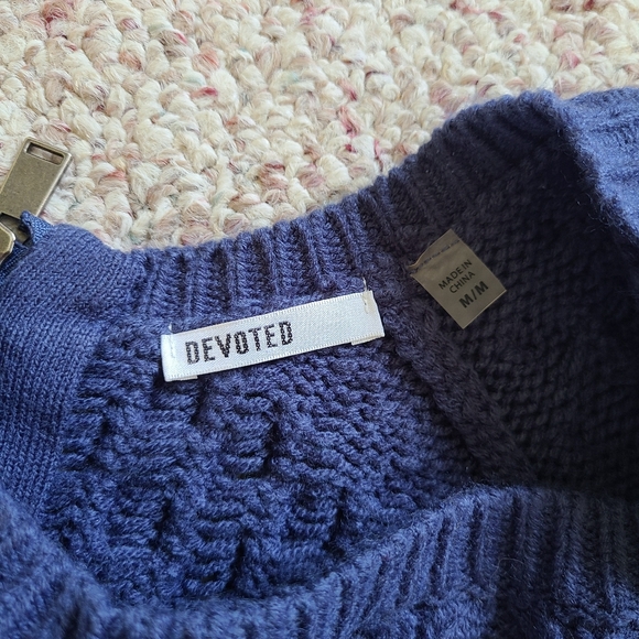 Devoted Chunky Knit Back Zip Sweater Size M - Picture 4 of 6
